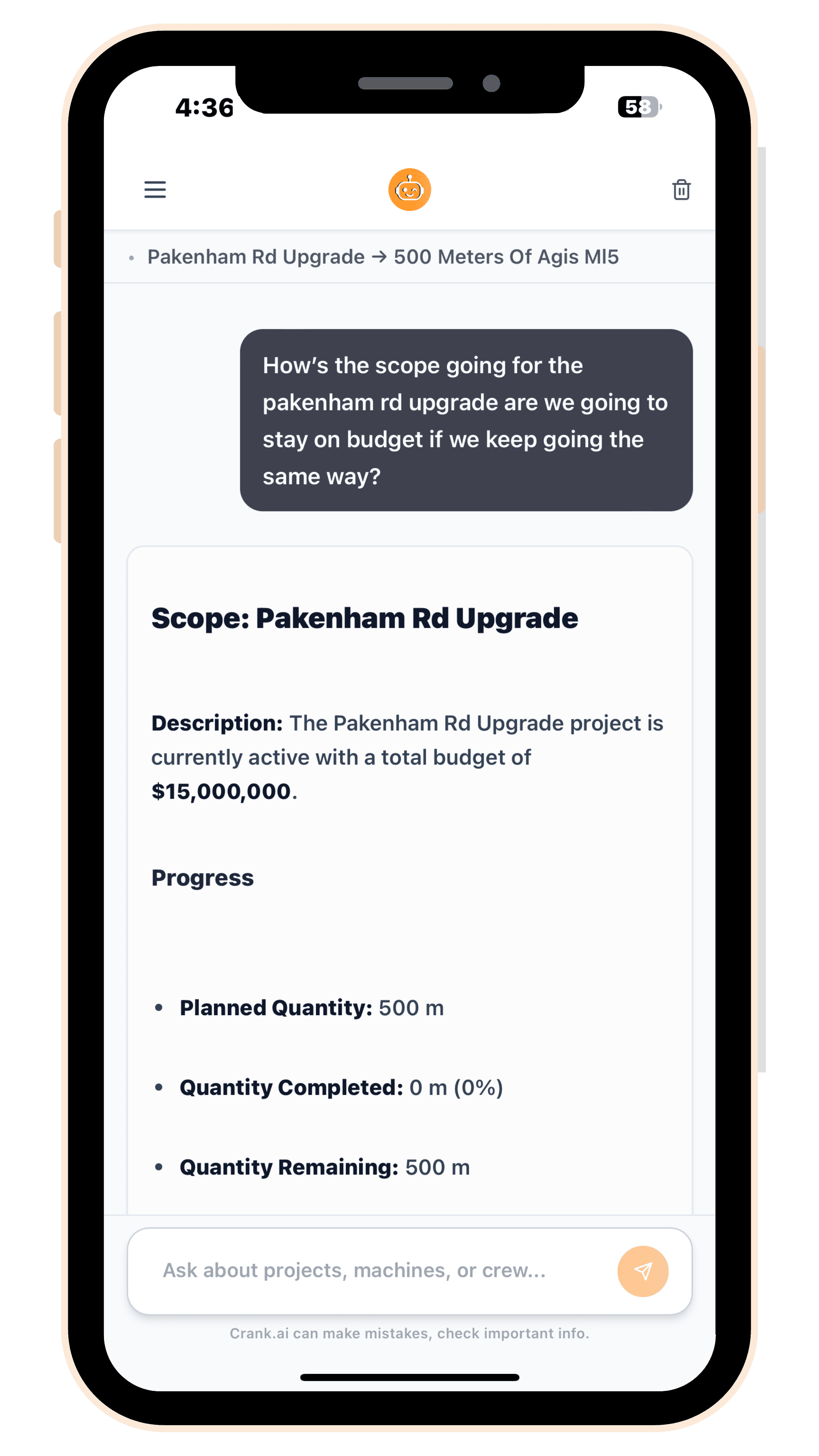 Crank.ai visual showing connected data and answers