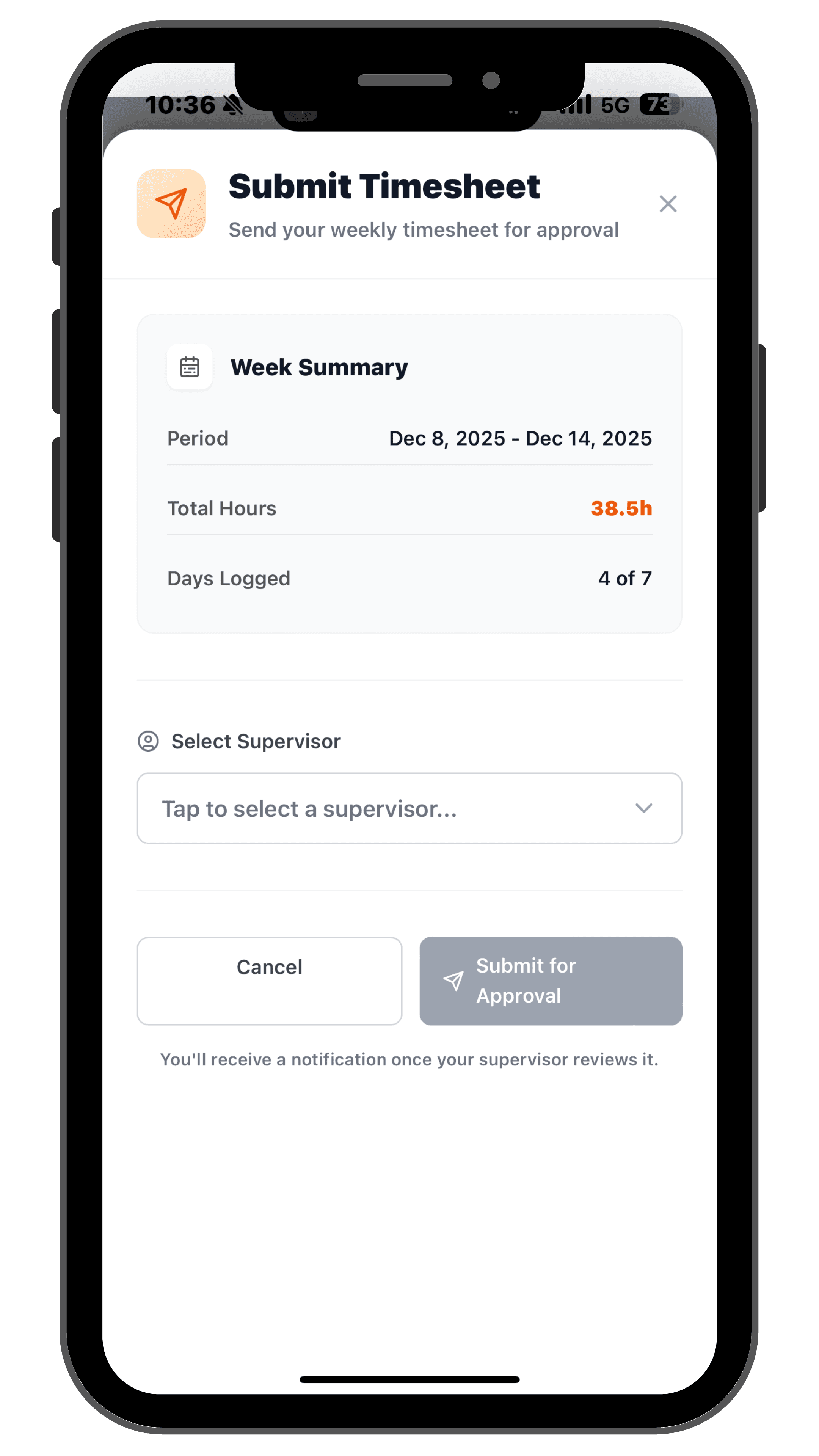 Step 3 - Submit your week